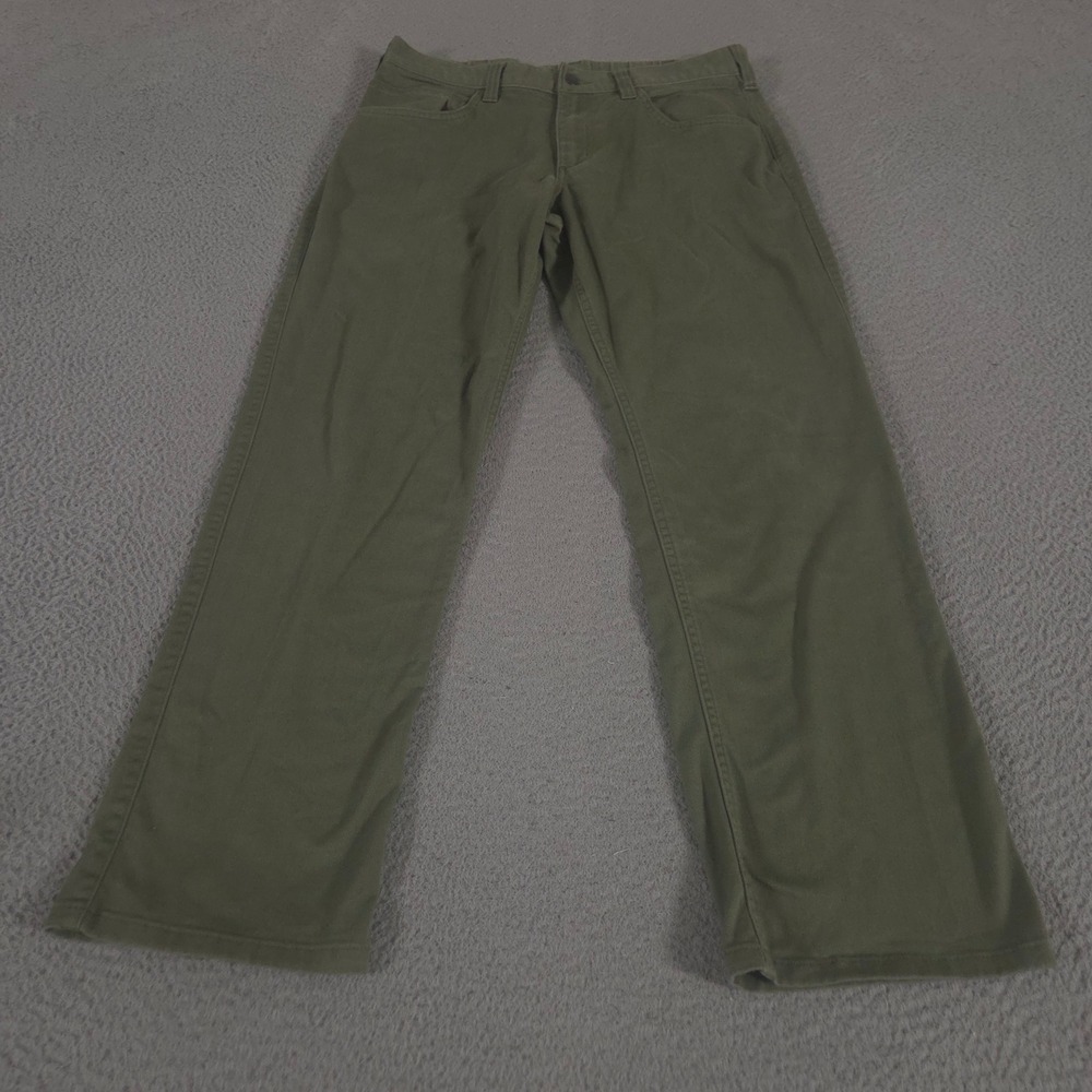 Carhartt Pants Mens 33x30 Olive Force Relaxed Fit Straight Leg Canvas Stretch